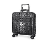 Genuine Crocodile Leather 16 Inch Suitcase Cabin Luggage Universal Wheels Bag Boarding Case Small Box For Short Travel Wheelie Suitcases