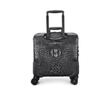 Genuine Crocodile Leather 16 Inch Suitcase Cabin Luggage Universal Wheels Bag Boarding Case Small Box For Short Travel Wheelie Suitcases