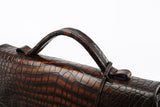 Genuine Crocodile Leather Briefcase Business Bags-Vintage Brown
