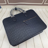 Genuine Crocodile Leather Briefcase Laptop Buiness Bag Blue