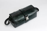 Genuine Crocodile Leather Drum Duffel Bags-Vintage Green
