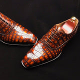 Genuine Crocodile Leather Mens Wingtip Formal Lace up Wedding Office Shoes