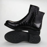 Genuine  Crocodile Skin Leather Chelsea Ankle Boots Nile