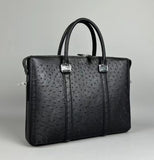 Genuine Ostrich Leather Briefcase With Strip