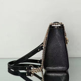 Genuine Stingray Leather Tote Shoulder Chain Bag Black