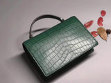 Ladies Top Handle Bags ,Matt Genuine Crocodile Leather Small