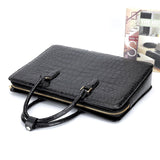 Large Crocodile Leather Laptop Business Briefcase With Password Code Lock