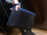 Men's Clutch Bag, Crocodile Belly  Leather Clutches ,pouch,Leather Zip pouch Bags