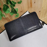 Men's Stingray Leather Zip Wallet , Oversize Large Capacity Mens Bi-Fold Wallets