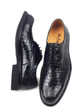 Mens Classic Formal Footwear Man Fashion Style Genuine Crocodile Leather Derby Lace Up Dress Shoes Black