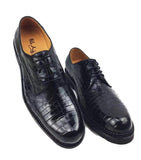 Mens Classic Formal Footwear Man Fashion Style Genuine Crocodile Leather Derby Lace Up Dress Shoes Black