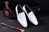 Mens Crocodile Leather Penny Loafer Shoes White