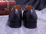 Mens Genuine Ostrich Leather Captoe Derby Shoes