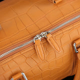 Mens Large Matt Crocodile Leather Travel Duffel Bag