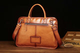 Mens Vintage Leather Buiness Briefcase Shoulder Cross Body Bag   2850