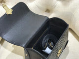 Mini Python Leather Rivet Top Handle Cross Body Bags Black