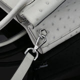 Ostrich Leather Top Handle Shoulder Bags 32cm Grey
