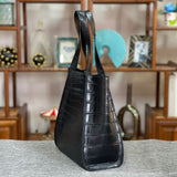 Preorder Unisex  Crocodile Belly Leather Hobo Shopper Bags