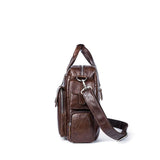 Rossie Viren  Men's Large Handmade Vintage Leather Briefcase Messenger Shoulder Bag
