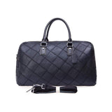 Rossie Viren  Men's Quilted Large Capacity  Leather Duffel Carryall Travel  Bag