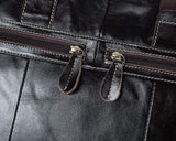 Rossie Viren Vintage Leather Briefcase Laptop Messenger Bag BookBag Daypack
