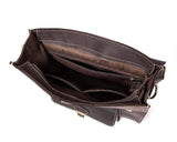 Rossie Viren Vintage Retro Brown Leather Men's  Briefcase Messenger Satchel Postmen Bag