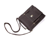 Rossie Viren Vintage Retro Brown Leather Men's  Briefcase Messenger Satchel Postmen Bag