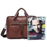 Rossie Viren Vintage Retro Tan  Leather Men's  Briefcase Messenger  Bag