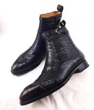 Vintage Crocodile Belly Leather Short Booties Ankle Boots Winter Men's Martin Boots Shoes
