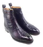 Vintage Crocodile Belly Leather Short Booties Ankle Boots Winter Men's Martin Boots Shoes