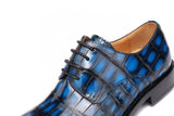 Vintage Crocodile Leather Cap Toe Lace Up Dress Shoes