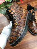 Vintage Crocodile Skin Leather Martin Boots
