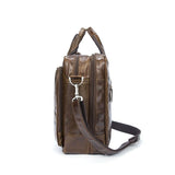 Vintage Solid Color Multi-Functional Men’s Business Leather Cross Bag ,Large Volume Casual Handbags