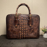 Vintage Tan  Genuine Crocodile Leather Briefcase ,Business Bags