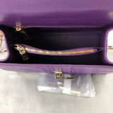 Women Crocodile Leather Top Handle Bags Purple
