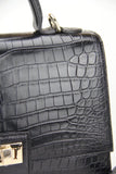 Womens Crocodile Leather Messenger Cross Body Top Handle Bags